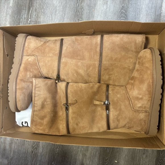 UGG | Classic Ultra Tall Boots In Chestnut With Zipper Details NEW Size 6 - Picture 11 of 13